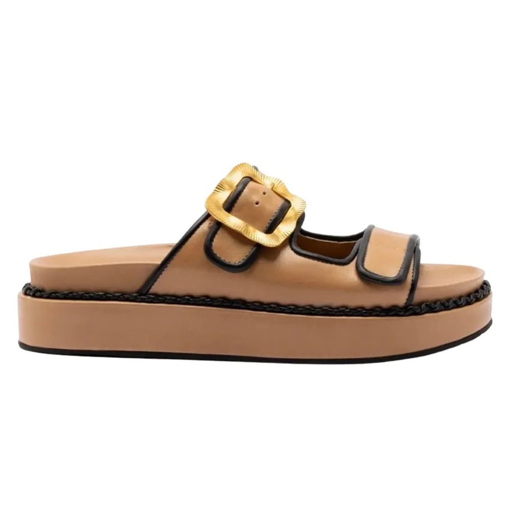 BRAND NEW larroude sandals 6 brown Maui slides
